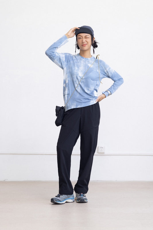 Flowprint Quick-dry Long-sleeve T-shirt — Seasalt Blue