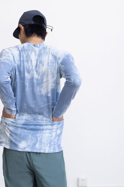 Flowprint Quick-dry Long-sleeve T-shirt — Seasalt Blue