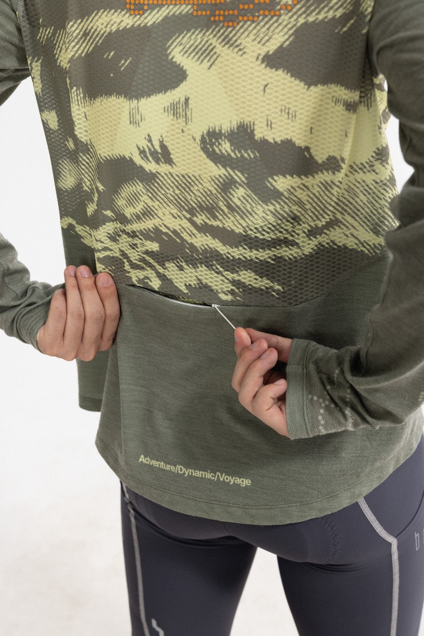 Voyage Packable Merino Jersey — Kelp Green