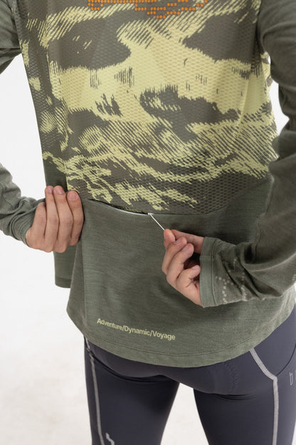 Voyage Packable Merino Jersey — Kelp Green