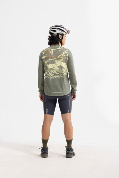 Voyage Packable Merino Jersey — Kelp Green