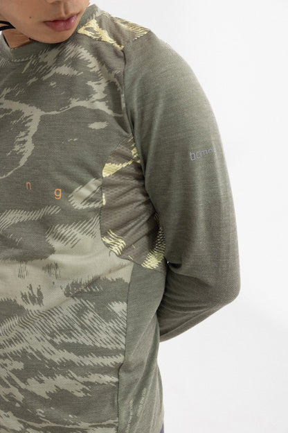 Voyage Packable Merino Jersey — Kelp Green